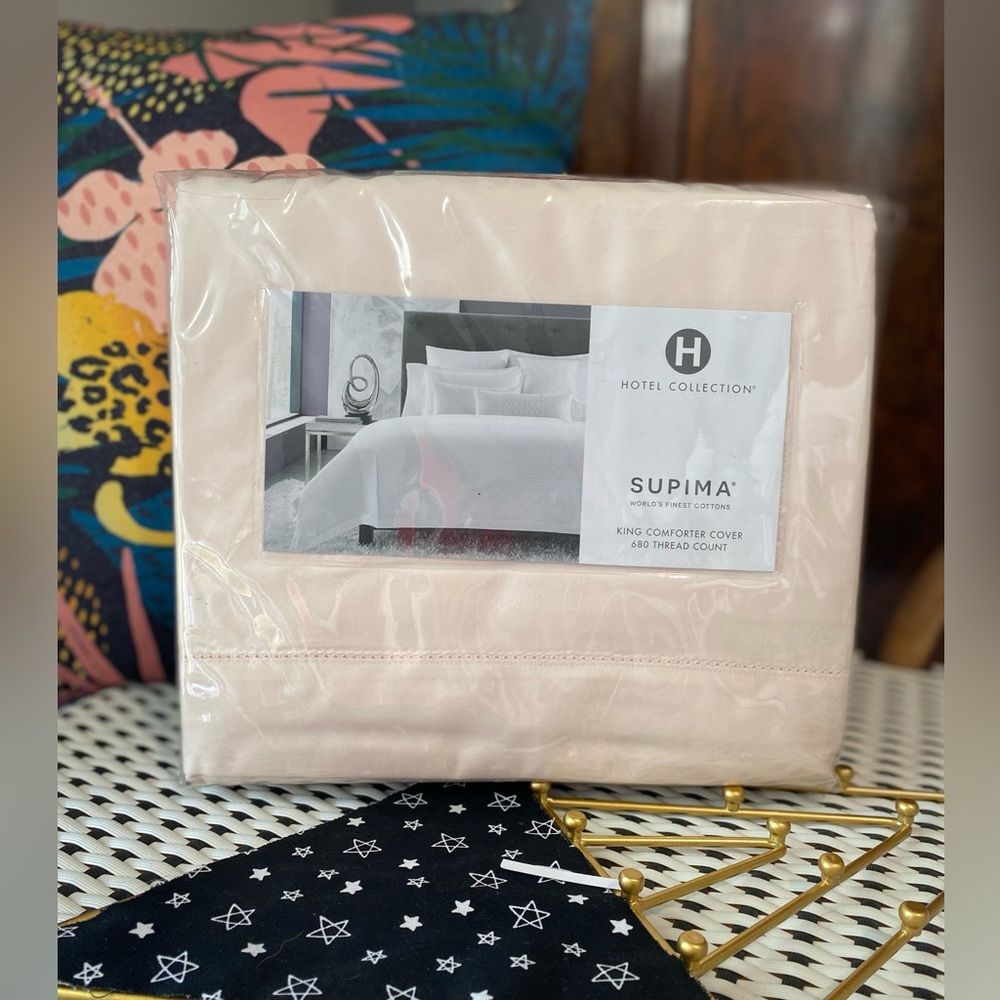 Hotel Collection Supima Cotton 680 Thread Count King Duvet Cover ✨ Pale Pink - Picture 13 of 17